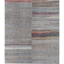 El Dokuma Geometrik Desenli Uzun Yolluk Kilim 279 x 316 cm