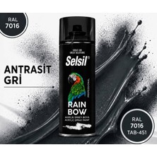 Selsil Raınbow Akrılık Sprey Boya Antrasıt Grı Ral 7016 (400ML)
