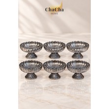 Chacha Home 6'lı Ayaklı Cam Çerezlik ve Ikramlık Kase Seti 12X5 cm Dekoratif Sunumluk