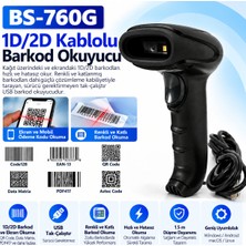 Grandstarr BS-760G 1d/2d Qr Kod Ekran Okuyabilen USB Kablolu Barkod Okuyucu
