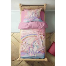 Luvis Store Magic Unicorn - Sihirli Unicorn Desenli Tek Kişilik Çocuk Nevresim Takımı - Çarşafsız
