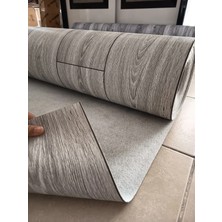 Kadirtarım 1 x 8,5 Metre Parke Desenli Keçeli Muşamba Pvc Yer Muşambası Ahşap Gri Zemin Döşemesi Soba Altı