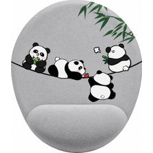Hamiki Yaramaz Pandalar Bilek Destekli Mouse Pad Ergonomik Kaymaz Taban Mousepad Fare Altlığı