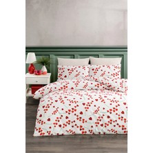 Tabea Home | Soft Dreams Serisi | Love Çift Kişilik  Pamuklu Desenli Nevresim Takımı | Lastikli Çarşaflı |