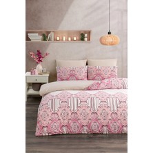 Tabea Home | Soft Dreams Serisi | Rose Çift Kişilik  Pamuklu Desenli Nevresim Takımı | Lastikli Çarşaflı |