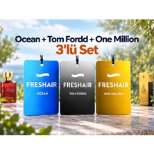 Freshair 3'lü Premium Set - Tom Ford, One Million & Ocean Esanslı Lüks Asma Araç Kokusu Avantaj Paketi