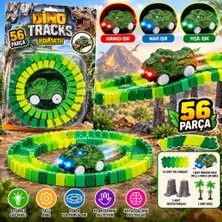 ENCO 8043 Dino Tracks Yol Set 56 Parça Dinazor Oyuncağı