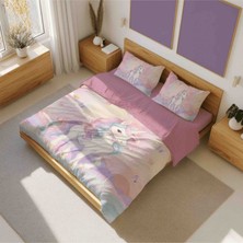 Luvis Store Magic Unicorn - Sihirli Unicorn Desenli Çift Kişilik Çocuk Nevresim Takımı - Çarşaflı
