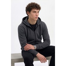 Markapia Home Markapia Man Erkek Fermuarlı Kapüşonlu Cepli İçi Polarlı Sweatshirt