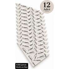 Herşey Nota 12’li Atatürk Imzalı Ekru 52X52 cm %100 Pamuk Fular Bandana Seti