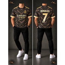 Belirtilmemiş Cristiano Ronaldo Kahverengi Özel Tasarım Real Madrid Kısa Kol Forma / Ronaldo Tasarım Forma