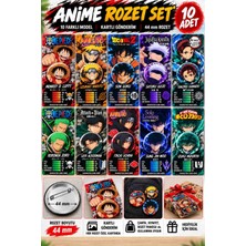 Mini Kutunuz Anime Rozet Seti 10’lu 44 mm – Luffy Naruto Goku Gojo Tanjiro Zoro Levi Itachi Sung Jin-Woo Deku Karakter Rozetleri