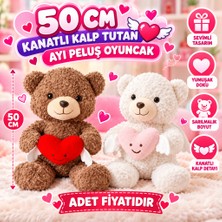 Sepetopia PL50247 50 cm Kanatlı Kalp Tutan Ayı Peluş Oyuncak