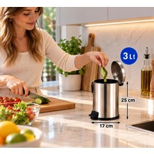 ACAR SU ARMATÜRLERİ Pedallı Çöp Kovası Micro  3 Lt Paslanmaz Acar 13210
