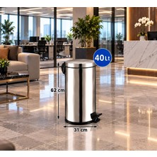 ACAR SU ARMATÜRLERİ Pedallı Çöp Kovası 40 Lt Paslanmaz Acar 13240