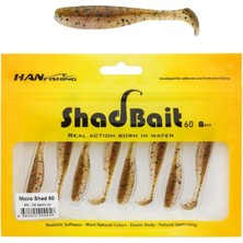 Han Fishing Hanfish Shad Bait 60 6cm 1.4gr Lrf Silikon Yem 8 Adet MS100 Gamit Uv