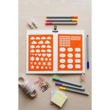 Karmelom Studio Bullet Journal Doğa Teması ve Etiket Blokları Cetvel Set (2 Parça)