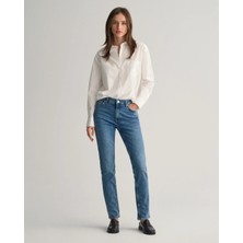 Gant Kadın Mavi Slim Fit Jean Pantolon
