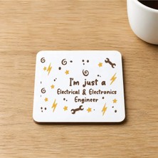 Mor Mürekkep Sad Üzgün Hamster Elektronik Mühendisi Baskılı 9x9 cm Kare Mdf Bardak Altlığı - Hediye
