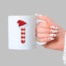 Mor Mürekkep Şeker I Harfi Baskılı Beyaz Kupa - Yılbaşı Hediyesi Bardak Fincan Mug