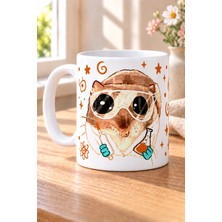 Mor Mürekkep Sad Üzgün Hamster - Laboratuvar Teknisyeni - Turuncu Baskılı Beyaz Kupa