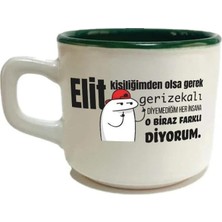 Mor Mürekkep Elit Kişiliğimden Olsa Gerek Baskılı Yeşil Içi Renkli Venüs Kupa Bardak Fincan Mug