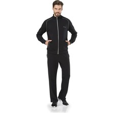 Pierre Cardin Erkek Siyah 2 Iplik Fermuarlı Yaka Düz Paça Pamuklu Eşofman Takımı Q7.u.0o.k5.k.a5.p.c