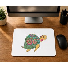 Mor Mürekkep Su Kaplumbağası Baskılı Mousepad Bilgisayar Altlığı