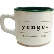 Mor Mürekkep Yenge Baskılı Yeşil Içi Renkli Venüs Kupa - Yengeye Hediye Bardak Fincan Mug
