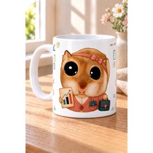 Mor Mürekkep Sad Üzgün Hamster Isletme Baskılı Beyaz Kupa