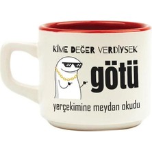Mor Mürekkep Kime Değer Verdiysek G*tü Yerçekimine Meydan Baskılı Kırmızı Içi Renkli Venüs Kupa - Komik Hediye