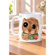 Mor Mürekkep Sad Üzgün Hamster Ergoterapist Baskılı Beyaz Kupa