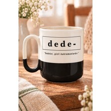 Mor Mürekkep Dede Baskılı Siyah Alt Yarısı Renkli Arya Kupa - Dedeye Hediye Bardak Fincan Mug