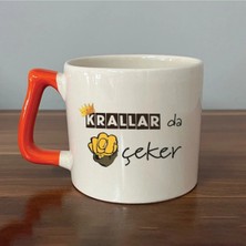 Mor Mürekkep Krallar Da Nah Çeker Baskılı Turuncu Kulplu Prime Kupa - Komik Hediye Bardak Fincan Mug