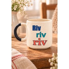 Mor Mürekkep Riv Riv Riv Baskılı Siyah P Kupa