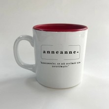 Mor Mürekkep Anneanne Baskılı Kırmızı Içi Renkli Multi Kupa - Anneanneye Hediye Bardak Fincan Mug