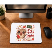 Mor Mürekkep Sad Hamster Öğretmen Baskılı Mousepad - Öğretmene Hediye Bilgisayar Altlığı