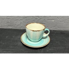 Mor Mürekkep Tekli Baskılı Mavi Çay Fincanı Bardak Mug
