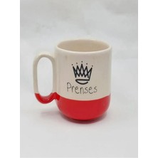 Mor Mürekkep Prenses Baskılı Kırmızı Alt Yarısı Renkli Arya Kupa Bardak Fincan Mug