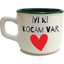 Mor Mürekkep Iyi Ki Kocam Var Baskılı Yeşil Içi Renkli Venüs Kupa - Sevgililer Günü Hediyesi Bardak Fincan Mug