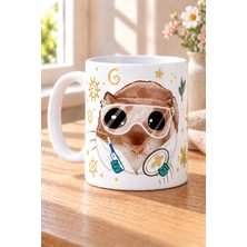 Mor Mürekkep Sad Üzgün Hamster - Meslek Biyolog - Sarı Baskılı Beyaz Kupa