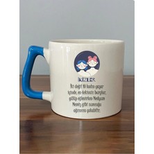 Mor Mürekkep Ikizler Burcu ve Onla Alakalı Komik Açıklama Baskılı Mavi Kulplu Prime Kupa Bardak Fincan Mug