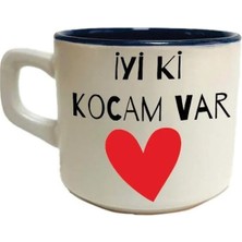 Mor Mürekkep Iyi Ki Kocam Var Baskılı Siyah Içi Renkli Venüs Kupa - Sevgililer Günü Hediyesi Bardak Fincan Mug