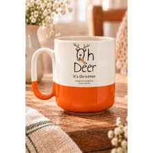 Mor Mürekkep Cingıl Bels Baskılı Turuncu Alt Yarısı Renkli Arya Kupa Bardak Fincan Mug