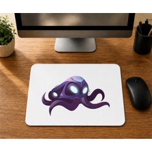 Mor Mürekkep Mor Ahtapot Baskılı Mousepad Bilgisayar Altlığı