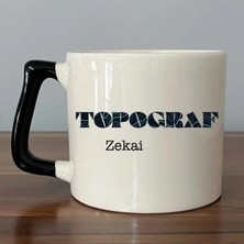Mor Mürekkep Kişiye Özel Topgraf Baskılı Siyah Kulplu Prime Kupa Bardak Fincan Mug