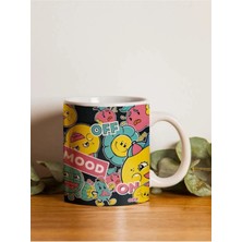Mor Mürekkep Mood On Off Baskılı Beyaz Kupa Bardak Fincan Mug