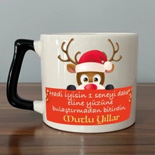 Mor Mürekkep Hadi Iyisin 1 Seneyi Daha Baskılı Siyah Kulplu Prime Kupa - Yılbaşı Hediyesi Bardak Fincan Mug