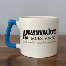 Mor Mürekkep Umudu Allah Olanın Göğü Aydınlık Olur Baskılı Mavi Kulplu Prime Kupa Bardak Fincan Mug