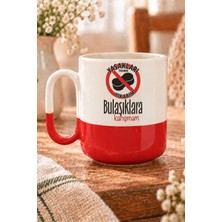 Mor Mürekkep Yasakları Yıkarım Bulaşıklara Karışmam Baskılı Kırmızı Alt Yarısı Renkli Arya Kupa Bardak Fincan Mug
